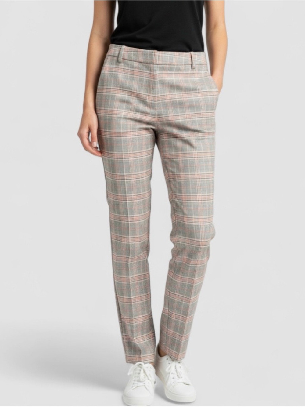 Liverpool Kelsey Trouser Orange Lava Flow Glen Plaid Women 6